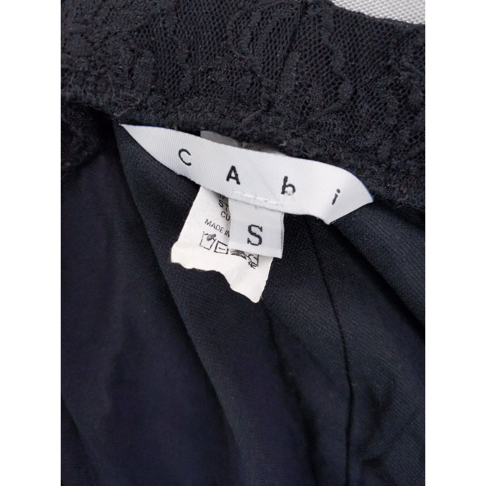Cabi Lace Midi Skirt Womens Sz S Black Floral A-Line Lined Scalloped Hem - Picture 9 of 11